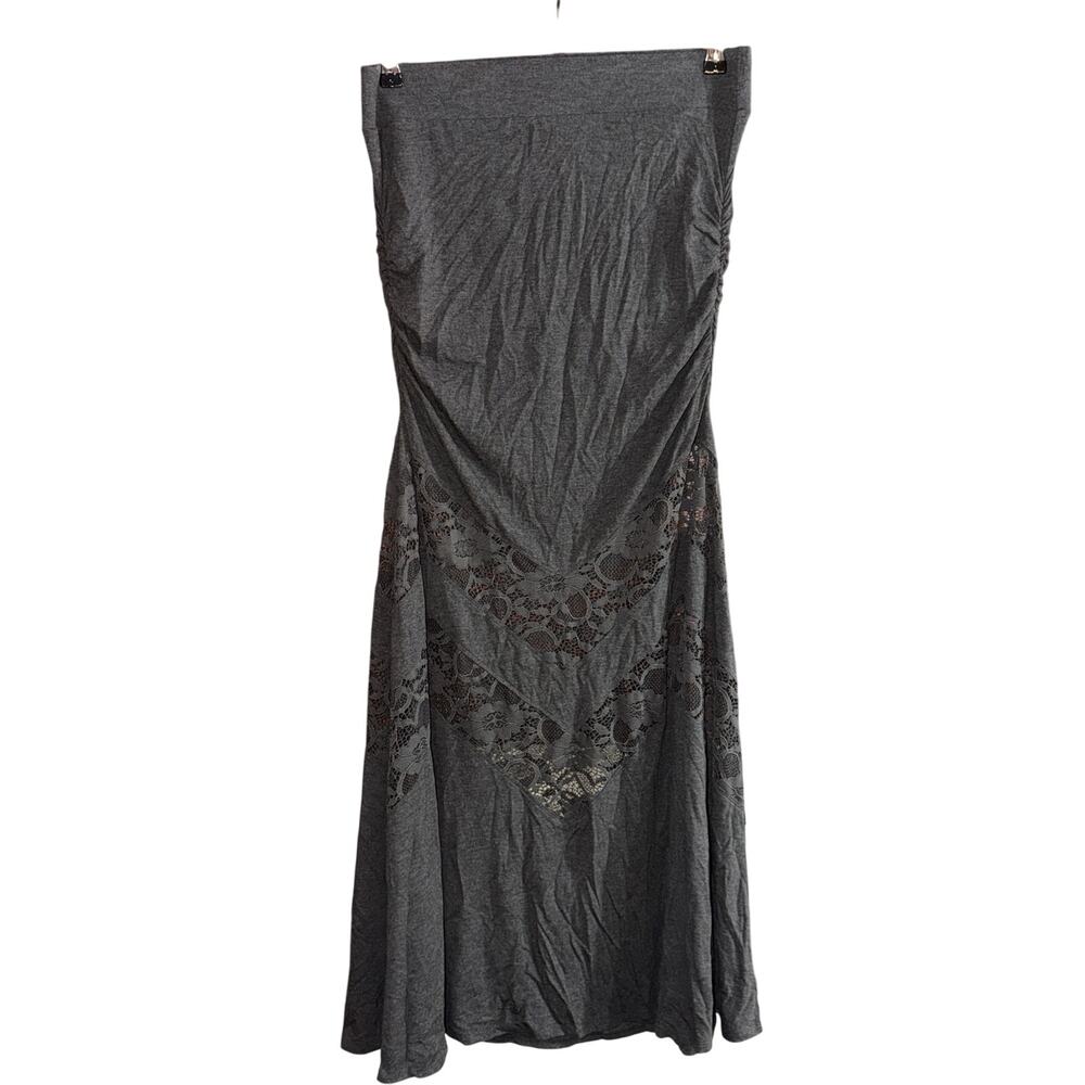 Torrid Women's Plus Size Dark Gray Lace Inset Maxi Skirt Size 00 Medium